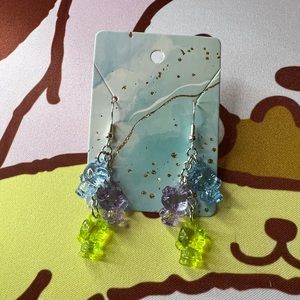 Sweet Berry Citrus Gummy Bear Hello Kitty earrings
